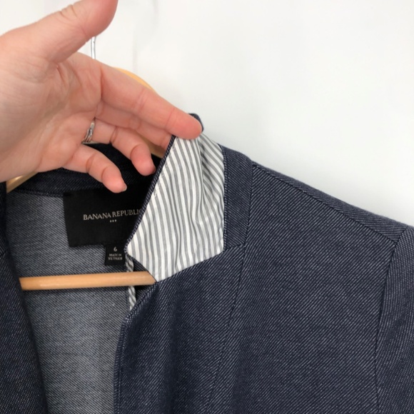 Banana Republic Womens Blazer Size 6 Blue Single Button Vented Lapels Office - Picture 4 of 13